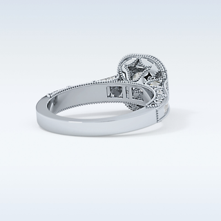 1.05 CT Halo & Pave Engagement Ring Featuring Round Moissanite