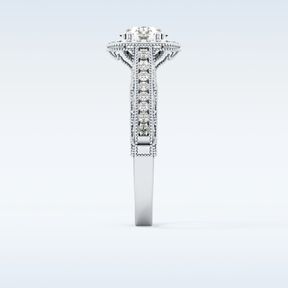 1.05 CT Halo & Pave Engagement Ring Featuring Round Moissanite