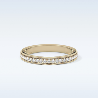 Beautiful Half Eternity Wedding Band with 0.17 CT Round Cut Moissanite