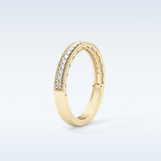 Beautiful Half Eternity Wedding Band with 0.17 CT Round Cut Moissanite