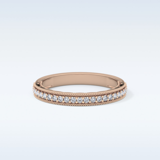 Beautiful Half Eternity Wedding Band with 0.17 CT Round Cut Moissanite