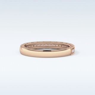 Beautiful Half Eternity Wedding Band with 0.17 CT Round Cut Moissanite