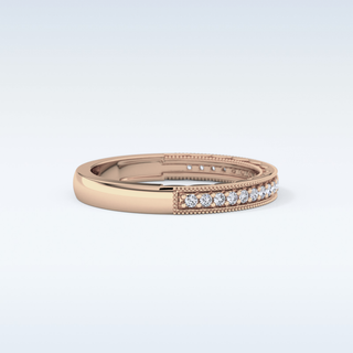 Beautiful Half Eternity Wedding Band with 0.17 CT Round Cut Moissanite