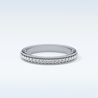 Beautiful Half Eternity Wedding Band with 0.17 CT Round Cut Moissanite