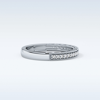 Beautiful Half Eternity Wedding Band with 0.17 CT Round Cut Moissanite