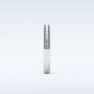 Beautiful Half Eternity Wedding Band with 0.17 CT Round Cut Moissanite