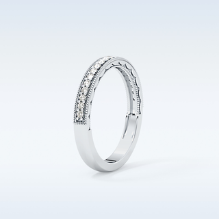 Beautiful Half Eternity Wedding Band with 0.17 CT Round Cut Moissanite