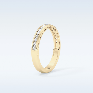 Beautiful Half Eternity Wedding Band with 1.05 CT Round Cut Moissanite 11