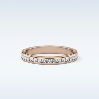 Beautiful Half Eternity Wedding Band with 1.05 CT Round Cut Moissanite 13
