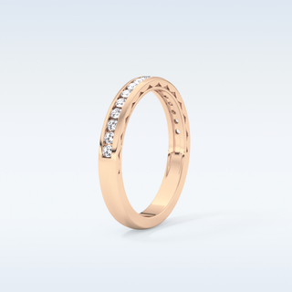 Beautiful Half Eternity Wedding Band with 1.05 CT Round Cut Moissanite 17