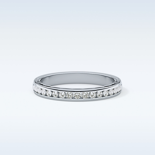 Beautiful Half Eternity Wedding Band with 1.05 CT Round Cut Moissanite 1