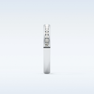 Beautiful Half Eternity Wedding Band with 1.05 CT Round Cut Moissanite 4