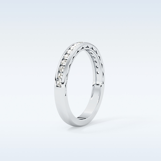 Beautiful Half Eternity Wedding Band with 1.05 CT Round Cut Moissanite 5
