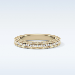 Beautiful Half Eternity Wedding Band with 0.27 CT Round Cut Moissanite