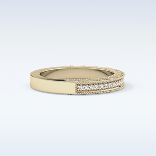 Beautiful Half Eternity Wedding Band with 0.27 CT Round Cut Moissanite