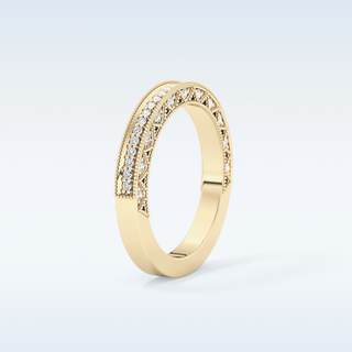 Beautiful Half Eternity Wedding Band with 0.27 CT Round Cut Moissanite