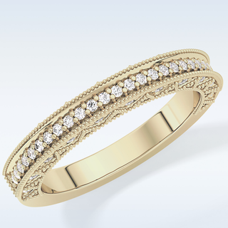 Beautiful Half Eternity Wedding Band with 0.27 CT Round Cut Moissanite