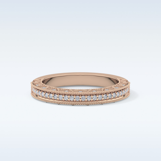 Beautiful Half Eternity Wedding Band with 0.27 CT Round Cut Moissanite