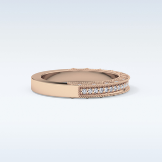 Beautiful Half Eternity Wedding Band with 0.27 CT Round Cut Moissanite