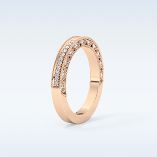 Beautiful Half Eternity Wedding Band with 0.27 CT Round Cut Moissanite