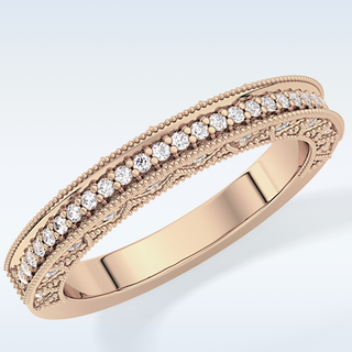 Beautiful Half Eternity Wedding Band with 0.27 CT Round Cut Moissanite
