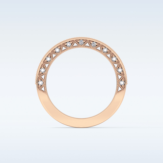 Beautiful Half Eternity Wedding Band with 0.27 CT Round Cut Moissanite
