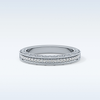 Beautiful Half Eternity Wedding Band with 0.27 CT Round Cut Moissanite