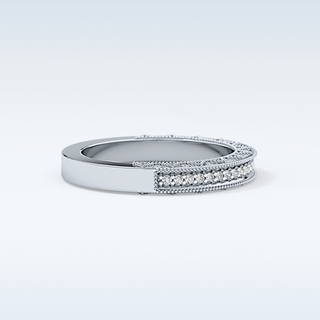 Beautiful Half Eternity Wedding Band with 0.27 CT Round Cut Moissanite