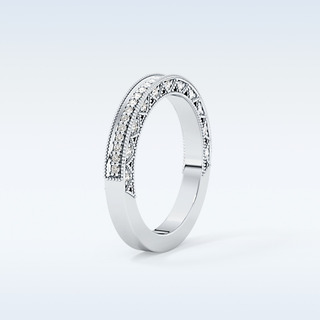 Beautiful Half Eternity Wedding Band with 0.27 CT Round Cut Moissanite