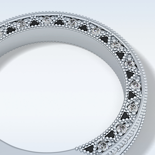 Beautiful Half Eternity Wedding Band with 0.27 CT Round Cut Moissanite