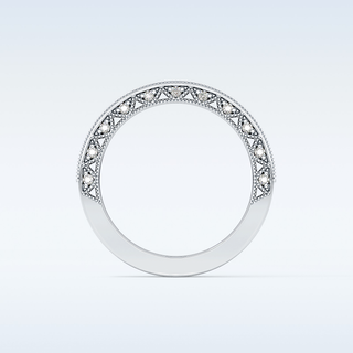 Beautiful Half Eternity Wedding Band with 0.27 CT Round Cut Moissanite