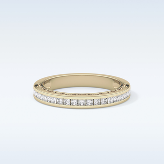 Beautiful Half Eternity Wedding Band with 0.48 CT Princess Cut Moissanite