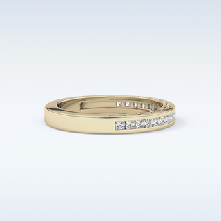 Beautiful Half Eternity Wedding Band with 0.48 CT Princess Cut Moissanite