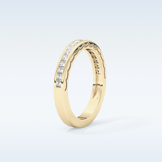 Beautiful Half Eternity Wedding Band with 0.48 CT Princess Cut Moissanite
