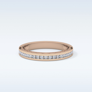 Beautiful Half Eternity Wedding Band with 0.48 CT Princess Cut Moissanite