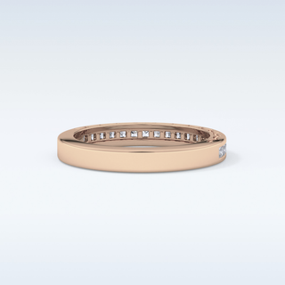 Beautiful Half Eternity Wedding Band with 0.48 CT Princess Cut Moissanite