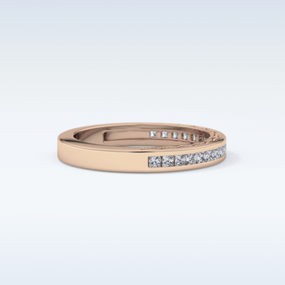 Beautiful Half Eternity Wedding Band with 0.48 CT Princess Cut Moissanite