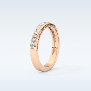Beautiful Half Eternity Wedding Band with 0.48 CT Princess Cut Moissanite