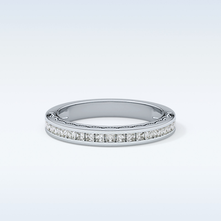 Beautiful Half Eternity Wedding Band with 0.48 CT Princess Cut Moissanite