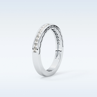 Beautiful Half Eternity Wedding Band with 0.48 CT Princess Cut Moissanite