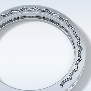 Beautiful Half Eternity Wedding Band with 0.48 CT Princess Cut Moissanite