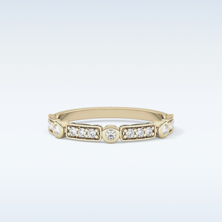 Beautiful Half Eternity Wedding Band with 0.2 CT Round Cut Moissanite