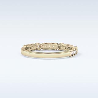 Beautiful Half Eternity Wedding Band with 0.2 CT Round Cut Moissanite