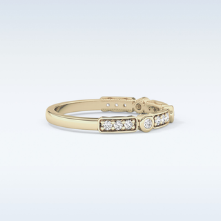 Beautiful Half Eternity Wedding Band with 0.2 CT Round Cut Moissanite