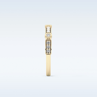 Beautiful Half Eternity Wedding Band with 0.2 CT Round Cut Moissanite