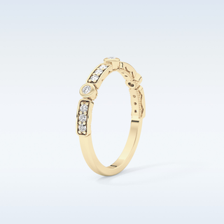 Beautiful Half Eternity Wedding Band with 0.2 CT Round Cut Moissanite