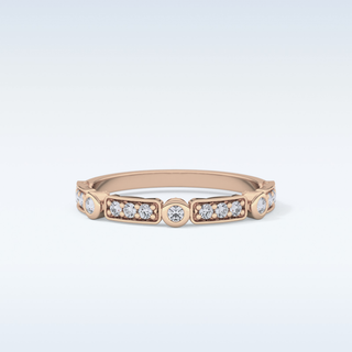 Beautiful Half Eternity Wedding Band with 0.2 CT Round Cut Moissanite