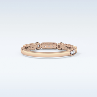 Beautiful Half Eternity Wedding Band with 0.2 CT Round Cut Moissanite
