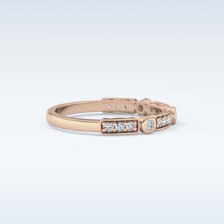 Beautiful Half Eternity Wedding Band with 0.2 CT Round Cut Moissanite