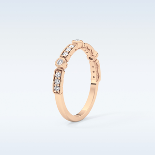 Beautiful Half Eternity Wedding Band with 0.2 CT Round Cut Moissanite